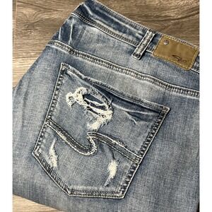 Silver Jeans Women's Boyfriend HighRise Tapered Distressed Jean SZ 20/29 (42x31)